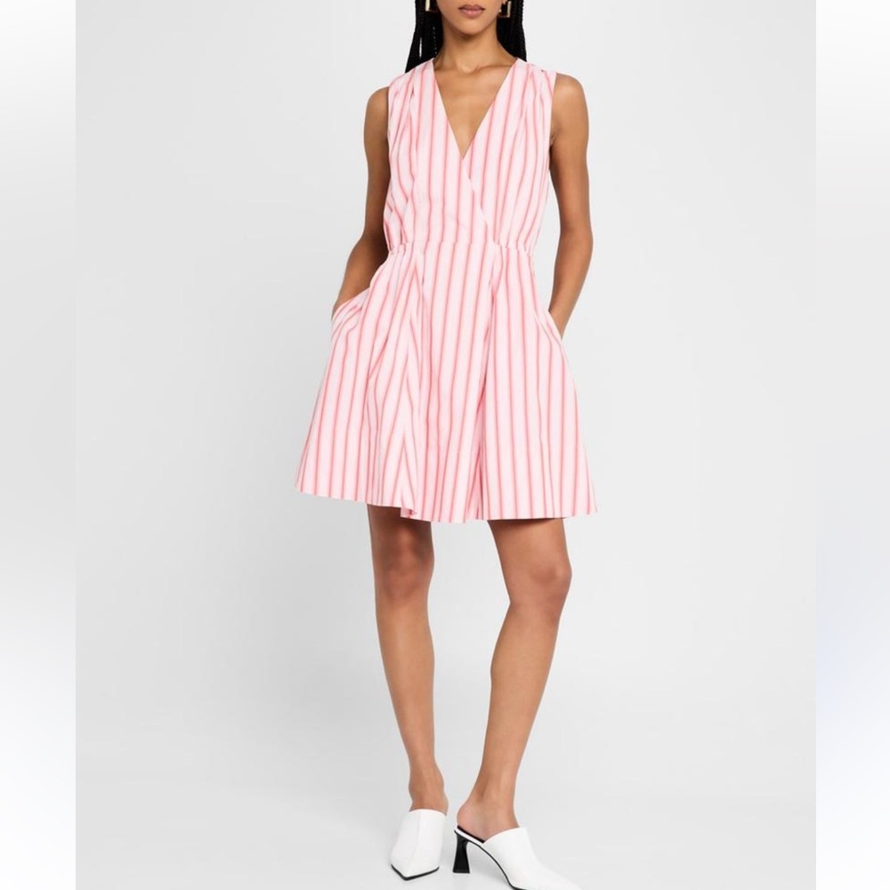 Derek Lam 10 Crosby Red Stripe Benibana Dress in Multi Size 4 NWT - Picture 2 of 12
